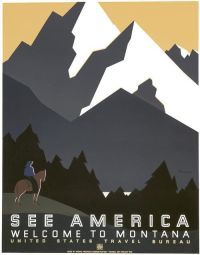 ملصق السفر انظر أمريكا مونتانا