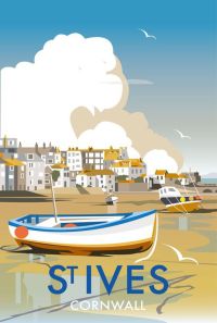 Travel Poster St Ives Cornwall canvas print