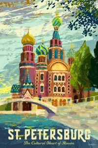 Travel Poster St Petersburg canvas print