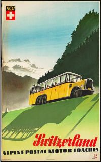 Travel Poster Switzerland Alpine Postal canvas print