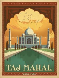 Travel Poster Taj Mahal canvas print