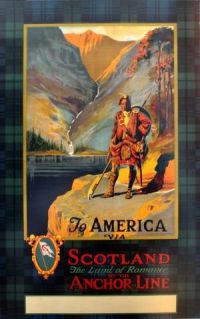 Travel Poster The America Scotland Anchor Line canvas print