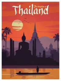 Travel Poster The Kingdom Of Thailand canvas print