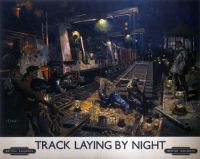 Travel Poster Track Laying By Night canvas print