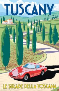 Travel Poster Tuscany La Strada Della Toscana canvas print