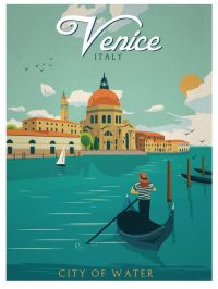 Travel Poster Venice Italy City Of Water canvas print