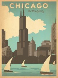 Travel Poster Vintage Chicago canvas print