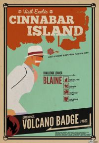 Travel Poster Visit Exotic Cinnabar Island canvas print