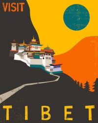 Travel Poster Visit Tibet canvas print