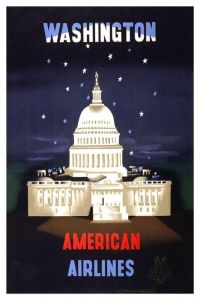 Travel Poster Washington American Airlines canvas print