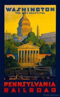 Travel Poster Washington Pennsylvania Railroad canvas print