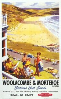 Travel Poster Woolacombe And Morthehoe canvas print