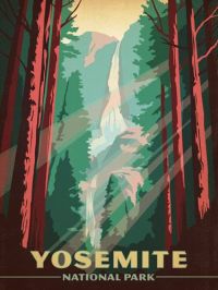 Travel Poster Yosemite National Park 2 canvas print