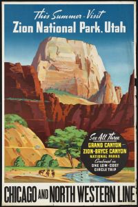 Travel Poster Zion National Park canvas print