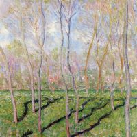 Los árboles en invierno miran a Bennecourt de Monet