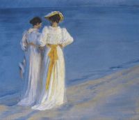 Triepcke Kroyer Alfven Marie Anna Ancher And Marie Kroyer On The Beach At Skagen 1893 canvas print