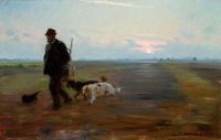 Triepcke Kroyer Alfven Marie Michael Ancher عائدًا من لوحة قماشية The Hunt