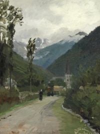 Triepcke Kroyer Alfven Marie Mountain Landscape On A Grey Day. Luchon