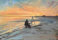 Triepcke Kroyer Alfven Marie Painter On Skagen Beach New Moon 1907