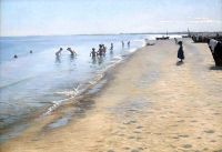 يوم صيفي Triepcke Kroyer Alfven Marie على الشاطئ الجنوبي من سكاجين بطباعة قماشية