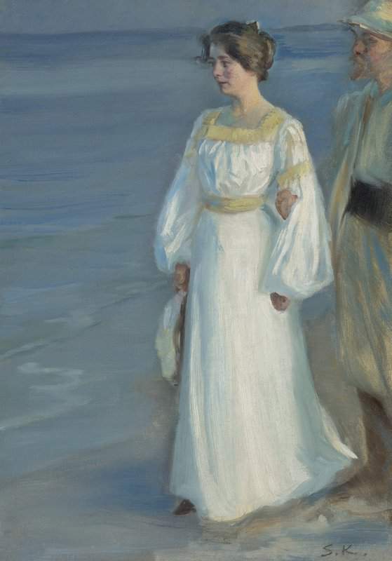 Triepcke Kroyer Alfven Marie Summer Evening On Skagen Beach Portrait Of The Artist S Wife canvas print