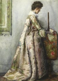 Tuke Henry Scott The Silk Gown Portrait Of Maria Tuke Sainsbury 1885