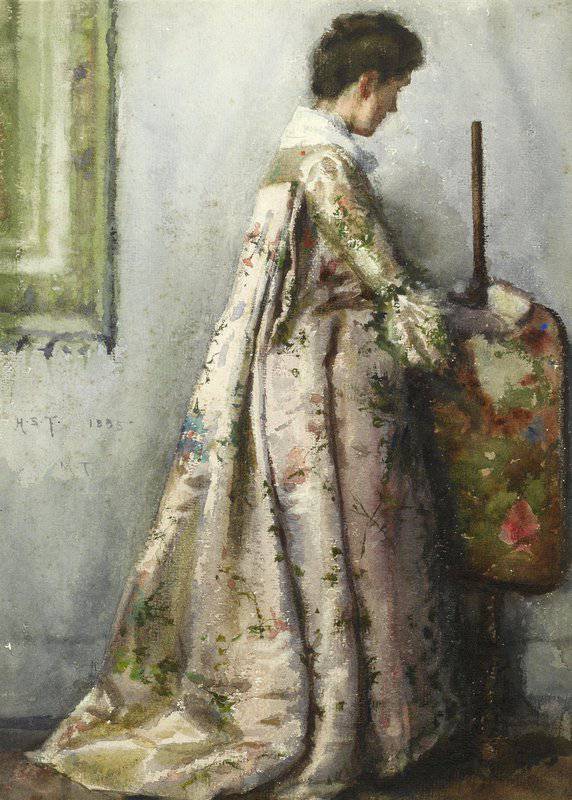 Tuke Henry Scott The Silk Gown Portrait Of Maria Tuke Sainsbury 1885 canvas print