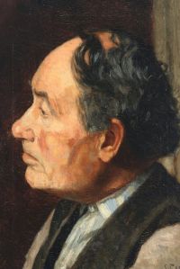 Tuxen Laurits A Profile Portrait Of An Elderly Gentleman 1883