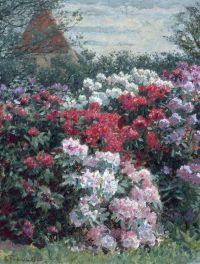 Tuxen Laurits Blooming Rhododendrons In The Garden By Tuxen S House In Skagen 1926