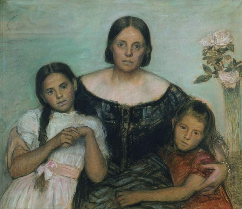 Tuxen Laurits Group Portrait. The Artist S Wife Frederikke With His Daughters By His First Marriage Yvonne And Nina 1905 canvas print