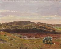 Tuxen Laurits Landscape With Grazing Sheep 1922
