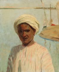 Tuxen Laurits Portrait Of A North African Boy