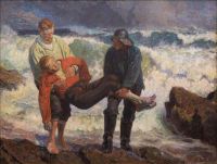 Tuxen Laurits The Drowned Boy Is Brought On Shore canvas print