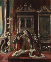 Tuxen Laurits The Knights Hall At Rosenborg Castle With The Narwhal Tusk Throne 1909