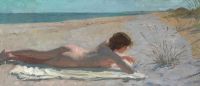 Tuxen Laurits امرأة شابة في Skagen Sonderstrand