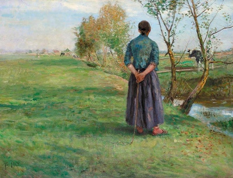 Uhde Fritz Von Autumn Or Shepherdess On Dachau Heath canvas print