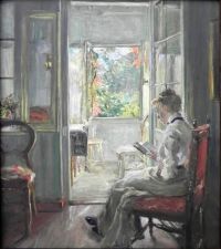Uhde Fritz Von Girl Reading canvas print
