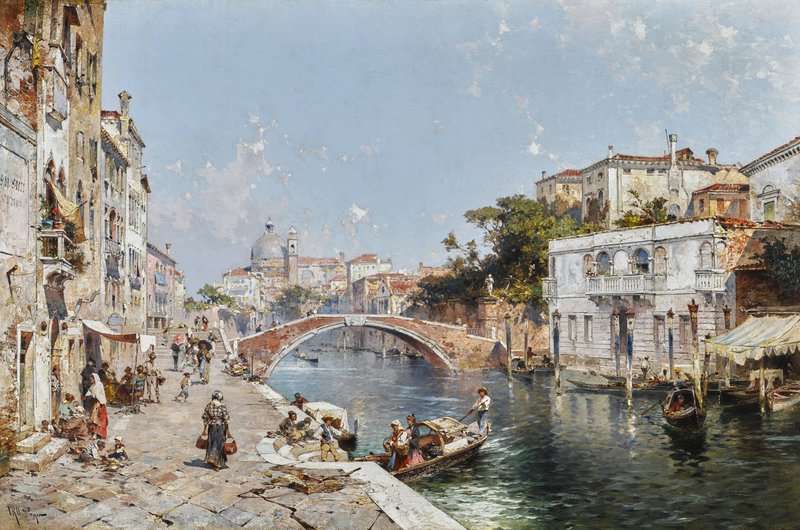 Unterberger Franz Richard Rio Dei Ognissanti With Santa Maria Del Rosario Venice canvas print
