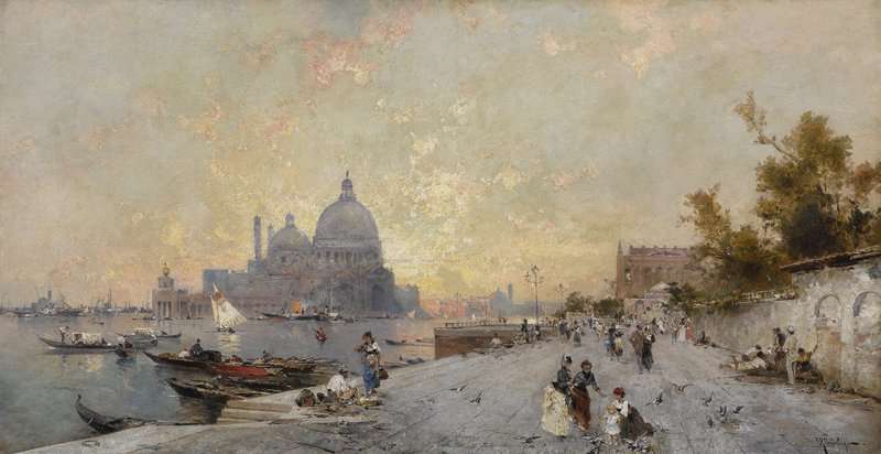 Unterberger Franz Richard Sunset At The Santa Maria Della Salute canvas print
