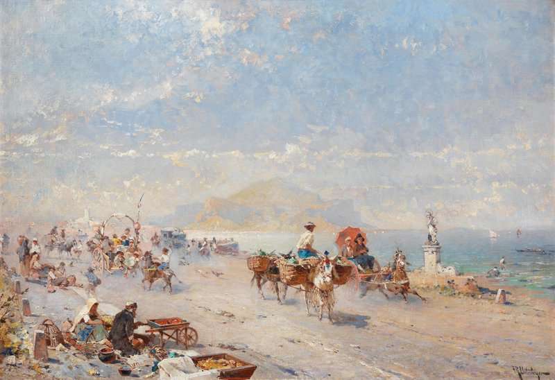 Unterberger Franz Richard View Of Palermo Monte Pellegrino In The Distance canvas print