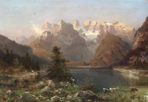 Unterberger Franz Richard View Of The Dolomites Lago Di Landro canvas print