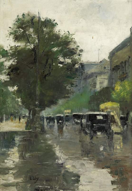 Ury Lesser Berlin Street Scene With Cars And The Hotel Adlon canvas print