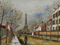 Utrillo Maurice Avenue De Versailles Et La Tour Eiffel 1922