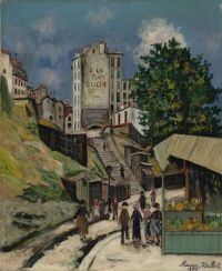 طباعة قماش أوتريلو موريس رو رونسارد مونمارتر عام 1931