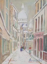 Utrillo Maurice Rue Saint Rustique A Montmarte Sous La Neige 1941 canvas print