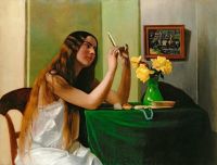 طباعة قماش فالوتون فيليكس آت The Dressing Table 1911