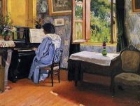لوحة فالوتون فيليكس ليدي آت ذا بيانو 1904