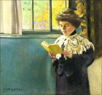 Vallotton فيليكس امرأة تقرأ في النافذة