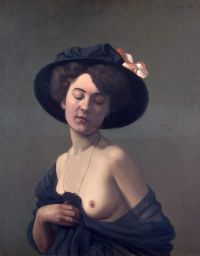 ヴァロットン・フェリックス 黒い帽子をかぶった女性 1908年