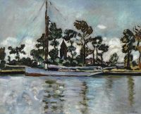 Valtat Louis Bateau Sur Le Canal Ouistreham Ca. 1930 canvas print